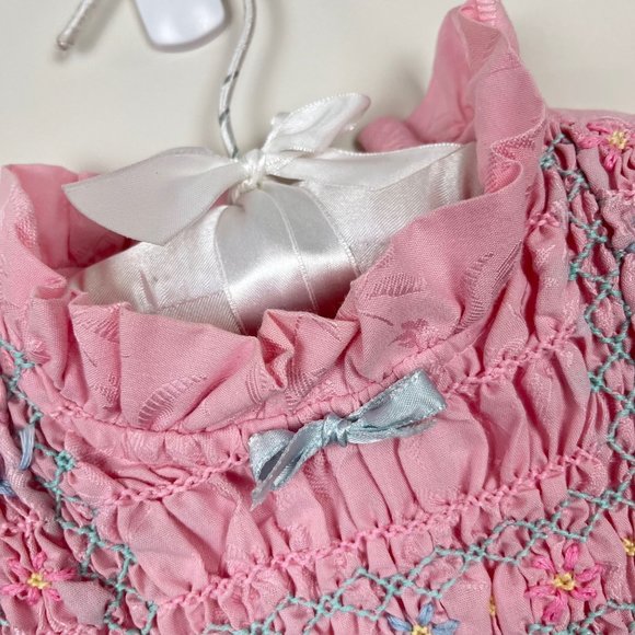 Vintage Polly Flinders Smocked Pink Dress 4T - Picture 4 of 11